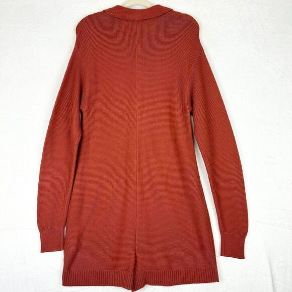 Weworewhat Knit Boxy Romper Size Large Long Sleeve Half Button Clay Collared - Picture 3 of 7